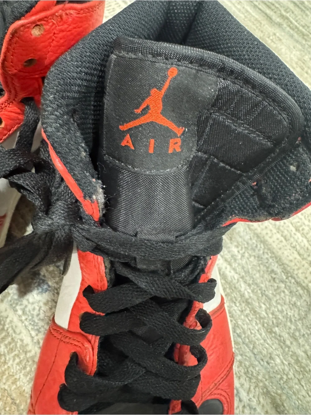 Jordan Kids Red, Black & White High-Top Sneakers